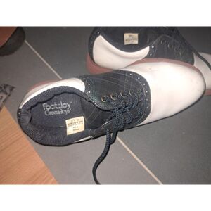 FootJoy Size 8.5 Ladies Golf Shoes White with Blue & Green Plaid saddle
